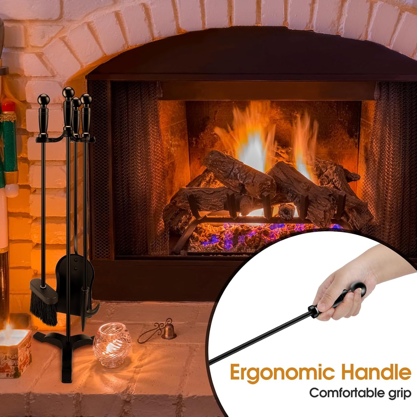 Fireplace Cleaning Kit 4-Piece Ash Tool Set