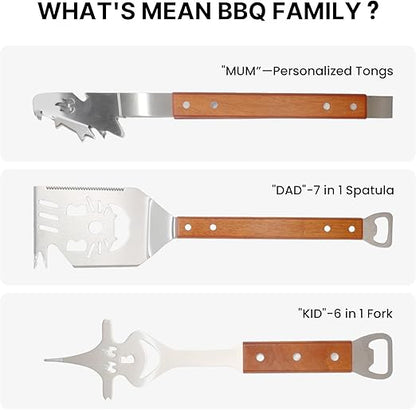 BBQ Grill Accessories Set 🍖✨ Stainless Steel Tools Kit