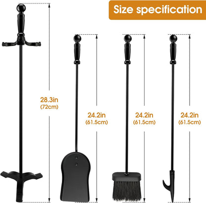 Fireplace Cleaning Kit 4-Piece Ash Tool Set