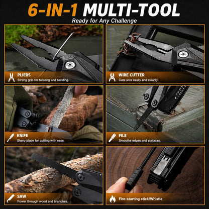 Outdoor Survival Multitool Compact Emergency Gear