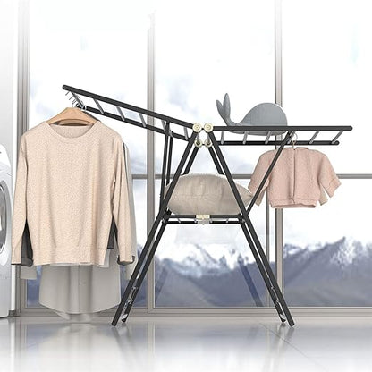 Foldable Ceiling Drying Rack Space-Saving Laundry Hanger