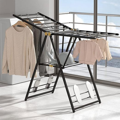 Foldable Ceiling Drying Rack Space-Saving Laundry Hanger