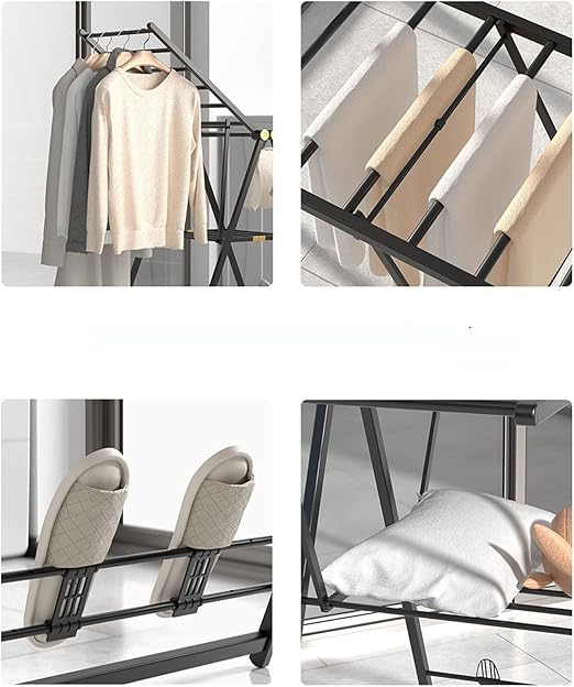 Foldable Ceiling Drying Rack Space-Saving Laundry Hanger