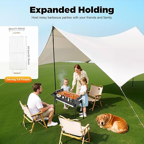 Adjustable BBQ Grill 🍖✨ Stainless Steel Charcoal Cooker