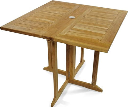Foldable Teak Patio Table for Entertaining and Everyday Use