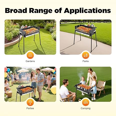 Adjustable BBQ Grill 🍖✨ Stainless Steel Charcoal Cooker