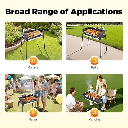 Adjustable BBQ Grill 🍖✨ Stainless Steel Charcoal Cooker