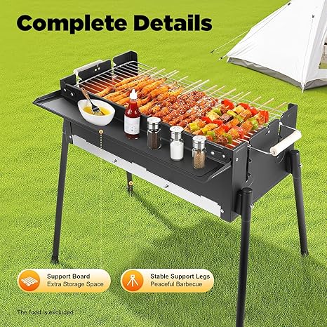 Adjustable BBQ Grill 🍖✨ Stainless Steel Charcoal Cooker